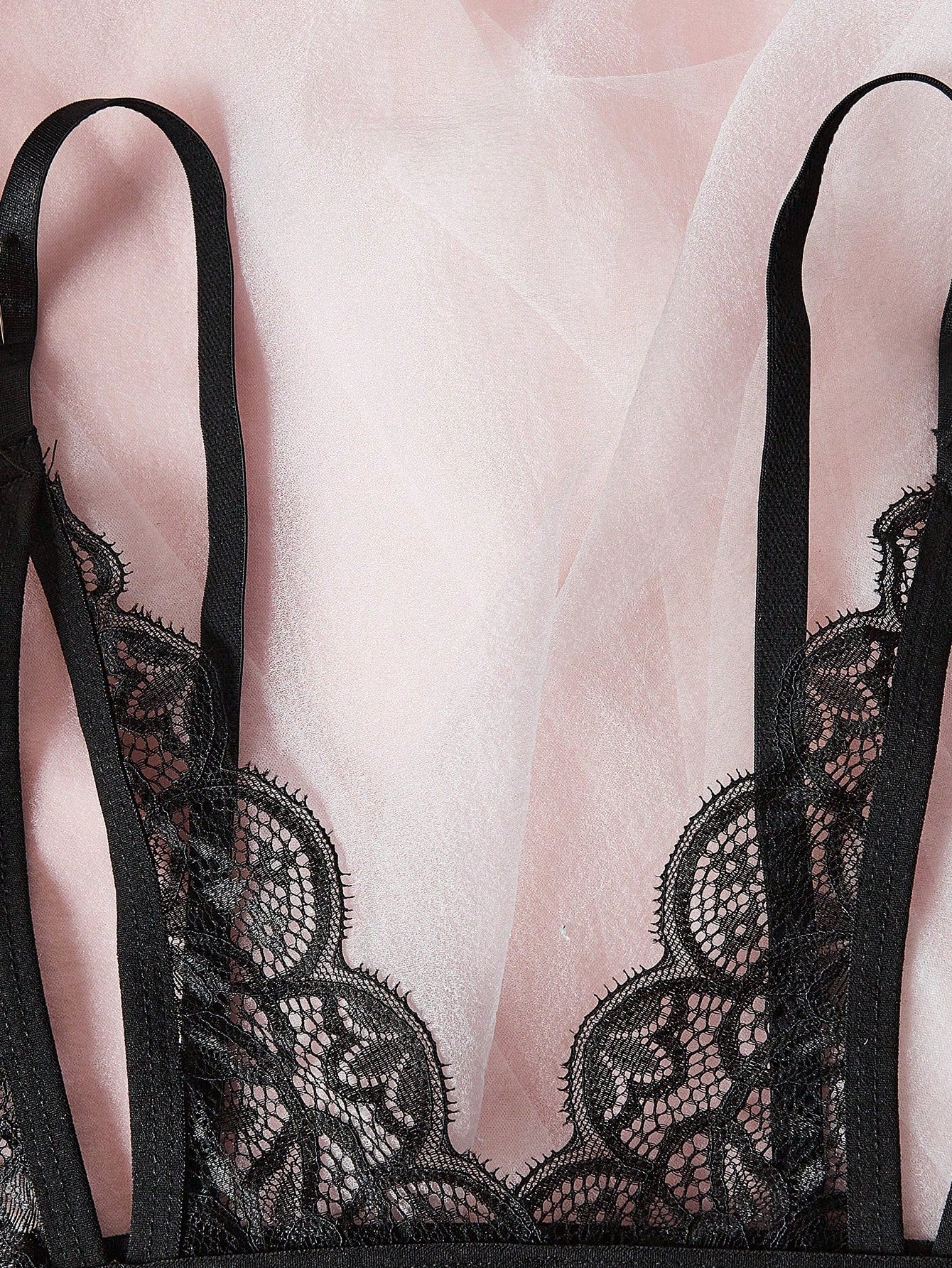 Strappy Lace Bralette & Crotchless Thong Set – Minimal Sexy Lingerie, Multi-Color