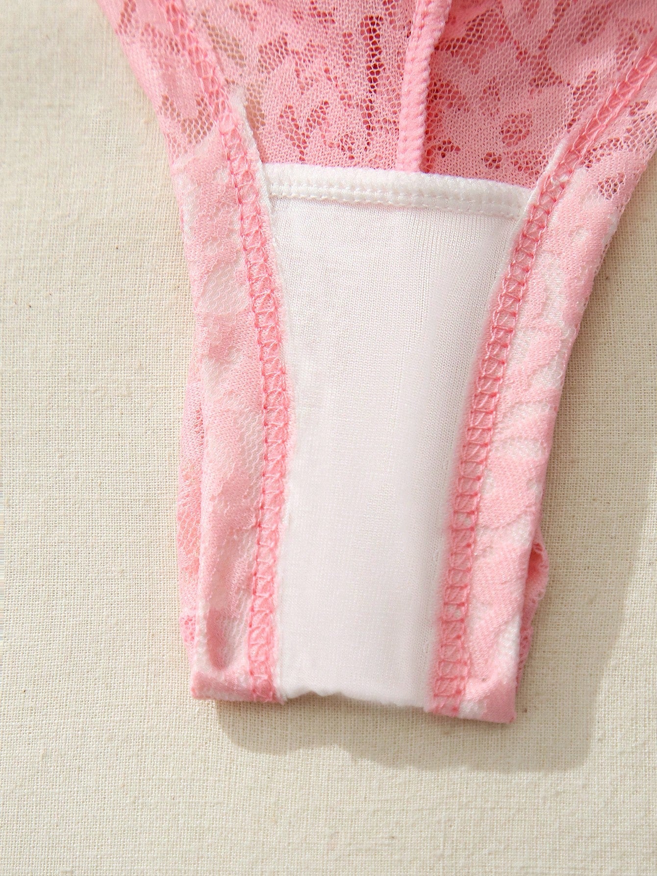 Pink Lace-Up Longline Top & High-Waist Shorts Set – Strappy Sexy Lingerie