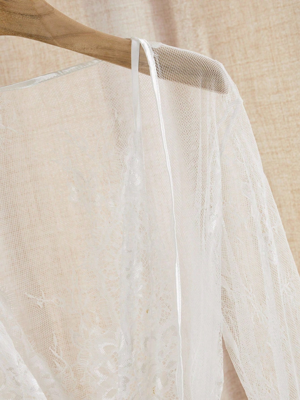 White Lace Teddy & Sheer Robe 2-Piece Set