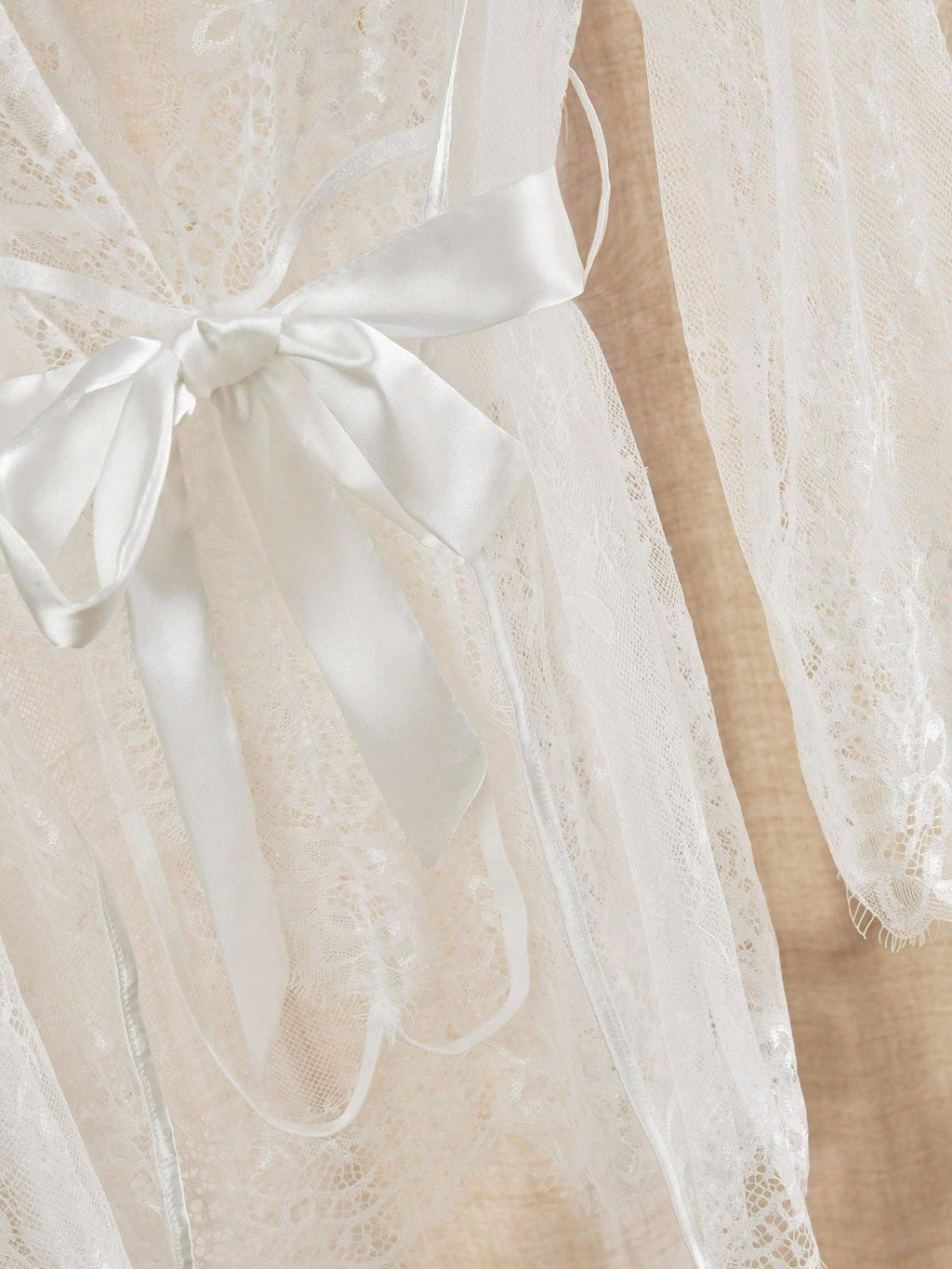 White Lace Teddy & Sheer Robe 2-Piece Set