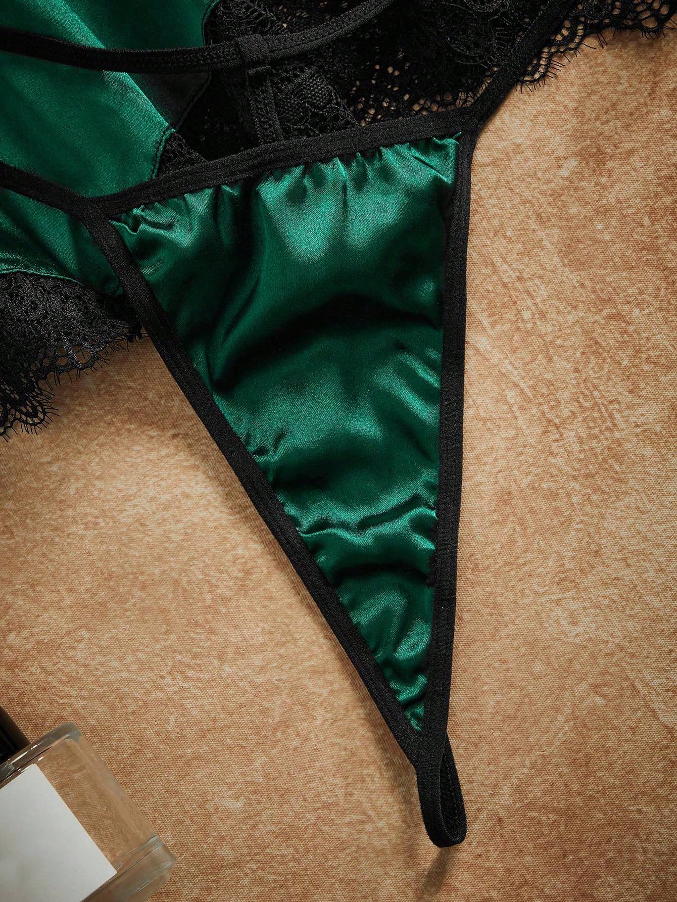 Plus Size Lace & Satin Deep V Chemise – Sexy Curvy Nightdress, Multi-Color